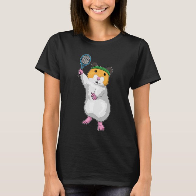 Hamster Tennis Tennis racket T-Shirt (Front)
