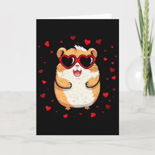 Hamster Valentine Sungles Heart Cute Lovers Card