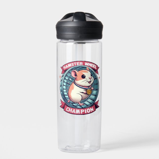 Hamster Wheel Champion Water Bottle (Front)