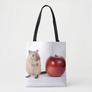 Hamster with Apple Tote Bag