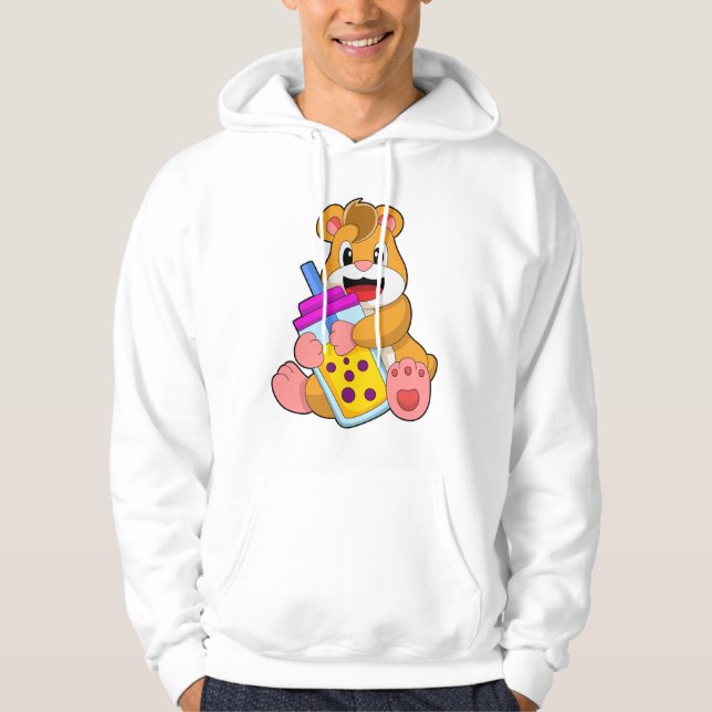 Hamster with Baby bottle Juice Hoodie (Front)