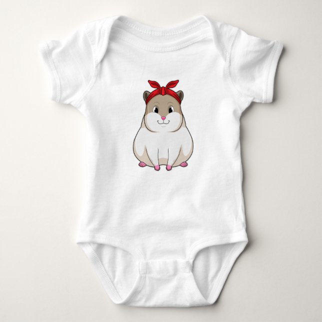 Hamster with Bandana Baby Bodysuit (Front)