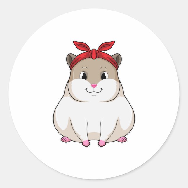 Hamster with Bandanna Classic Round Sticker (Front)