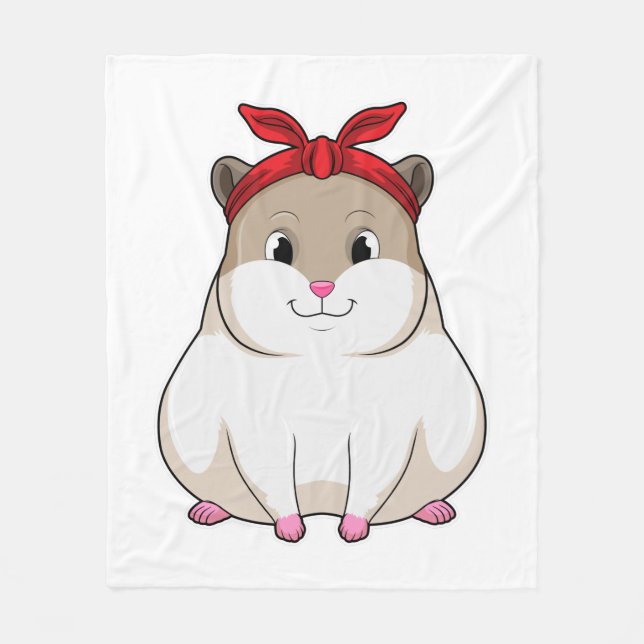 Hamster with Bandanna Fleece Blanket (Front)