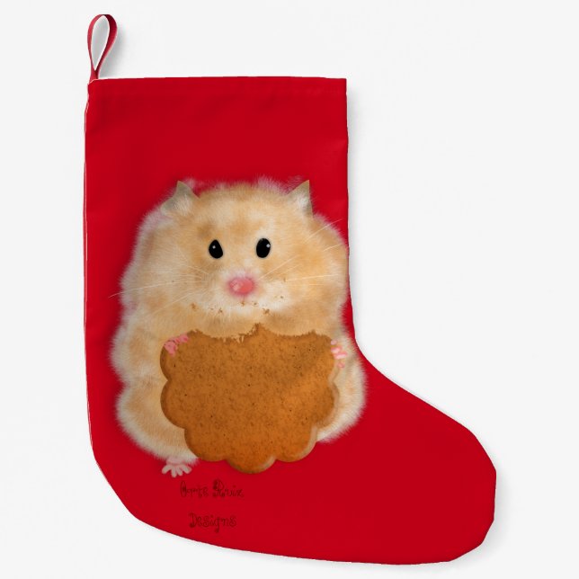 Hamster with biscuit Christmas Stocking (Front)