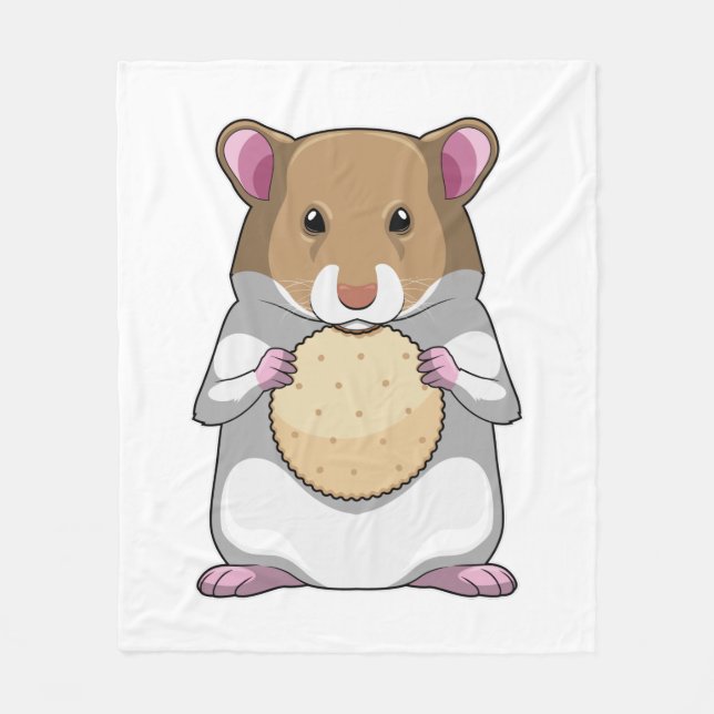 Hamster with Biscuit Fleece Blanket (Front)