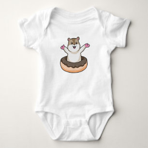 Hamster with Chocolate Donut Baby Bodysuit