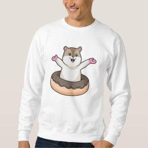 Hamster with Chocolate Doughnut Sweatshirt