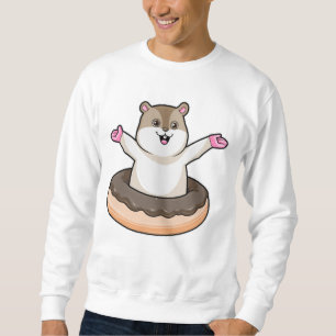 Hamster with Chocolate Doughnut Sweatshirt