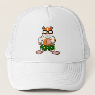 Hamster with colourful Shorts & Sunglasses Trucker Hat