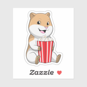 Hamster with Cone of Popcorn
