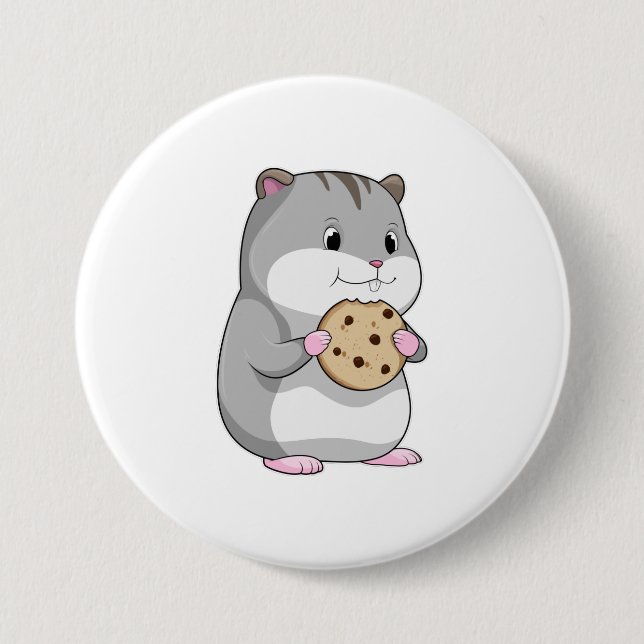 Hamster with Cookie 7.5 Cm Round Badge (Front)