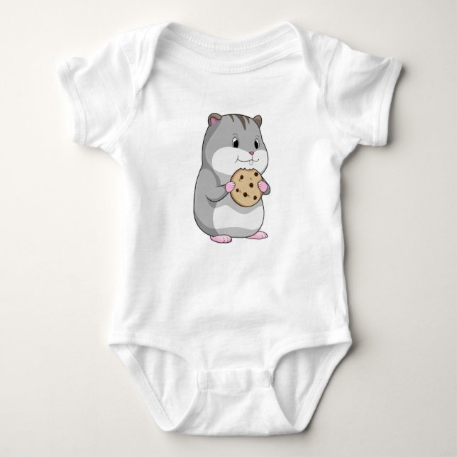 Hamster with Cookie Baby Bodysuit (Front)