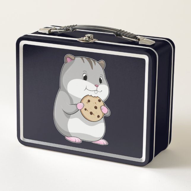 Hamster with Cookie Metal Lunch Box (Front)
