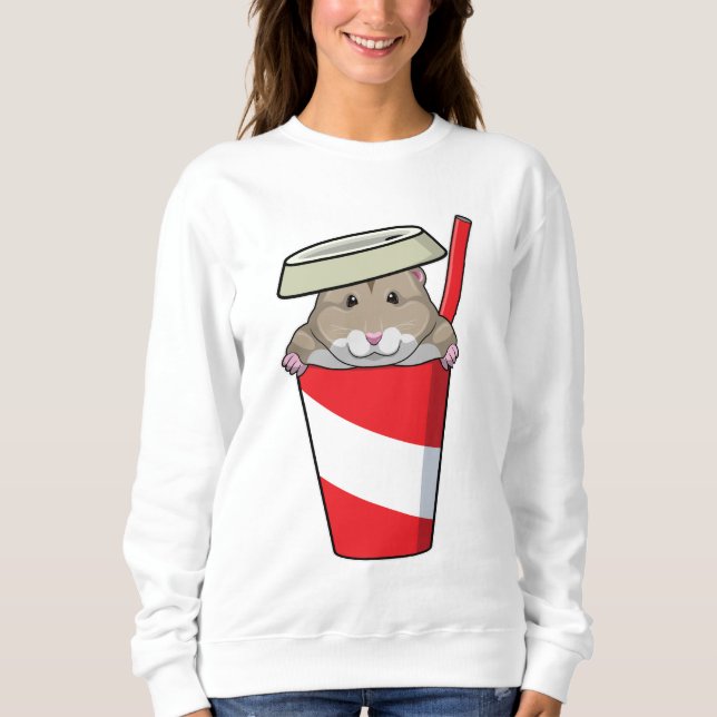 Hamster with Drink Sweatshirt (Front)