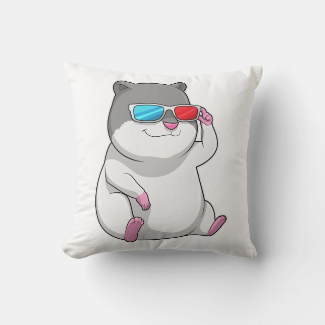 Hamster with Glasses Cushion (Front)