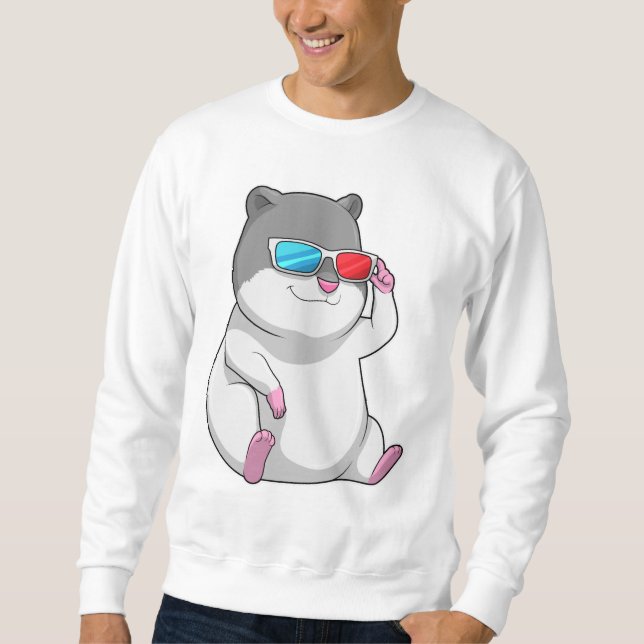 Hamster with Glasses Sweatshirt (Front)