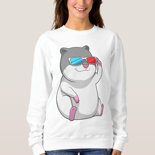 Hamster with Glasses Sweatshirt (Front)