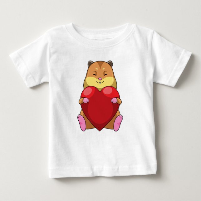 Hamster with Heart Baby T-Shirt (Front)