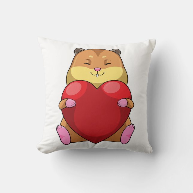 Hamster with Heart Cushion (Front)