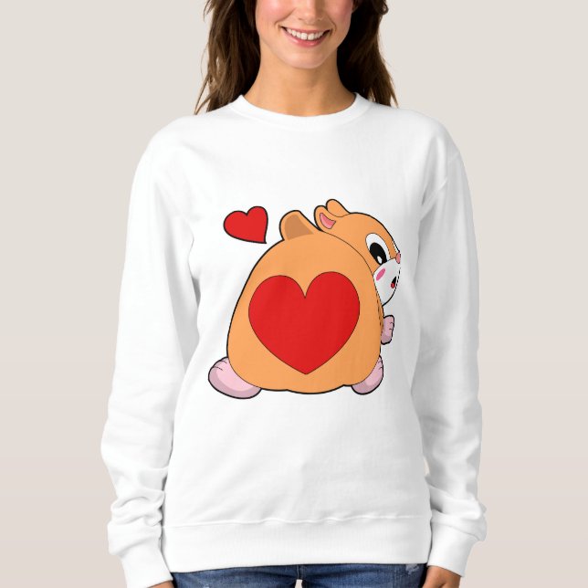 Hamster with Heart Sweatshirt (Front)
