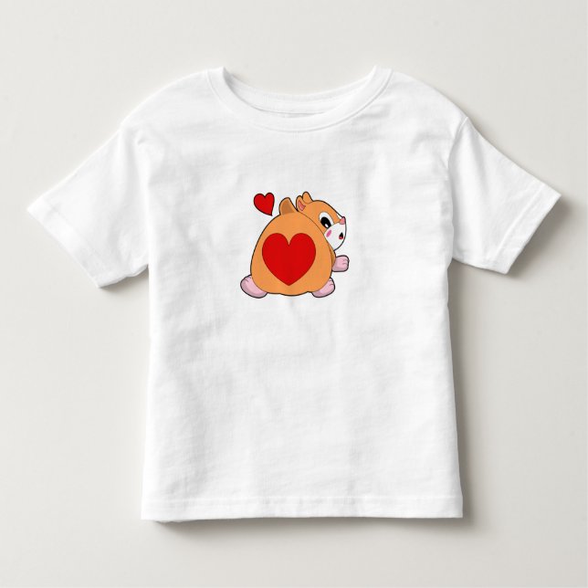 Hamster with Heart Toddler T-Shirt (Front)