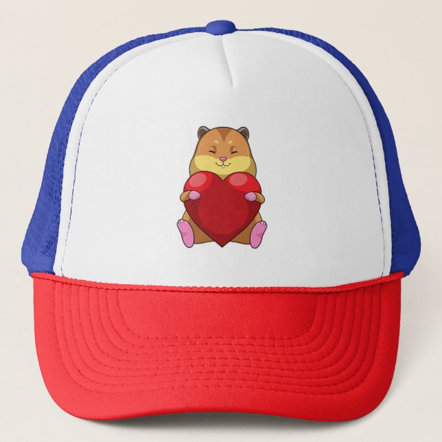 Hamster with Heart Trucker Hat (Front)