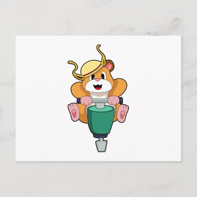 Hamster with Jackhammer Postcard (Front)