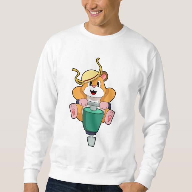 Hamster with Jackhammer Sweatshirt (Front)