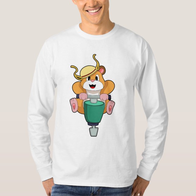 Hamster with Jackhammer T-Shirt (Front)