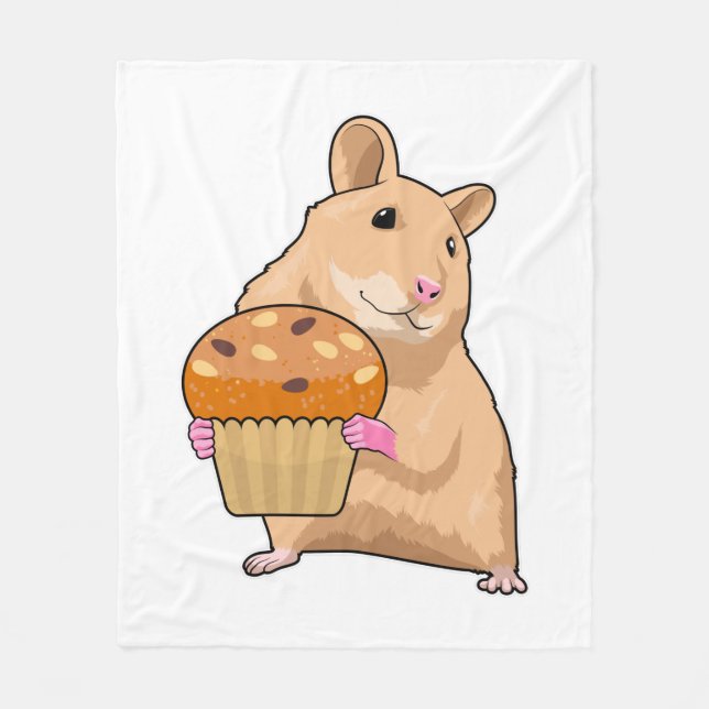Hamster with Muffin Fleece Blanket (Front)