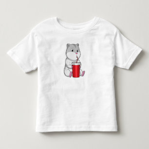 Hamster with Mug & Drinking straw Toddler T-Shirt