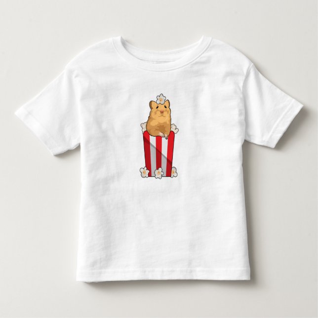 Hamster with Popcorn Toddler T-Shirt (Front)