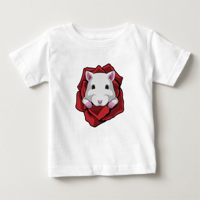 Hamster with Rose Baby T-Shirt (Front)