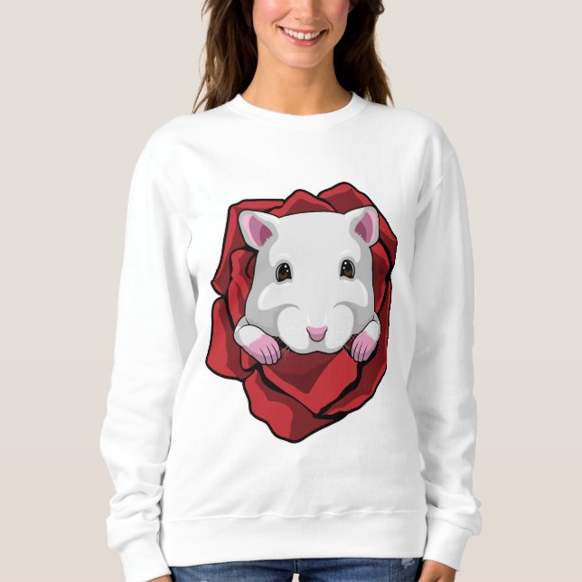 Hamster with Rose Sweatshirt (Front)