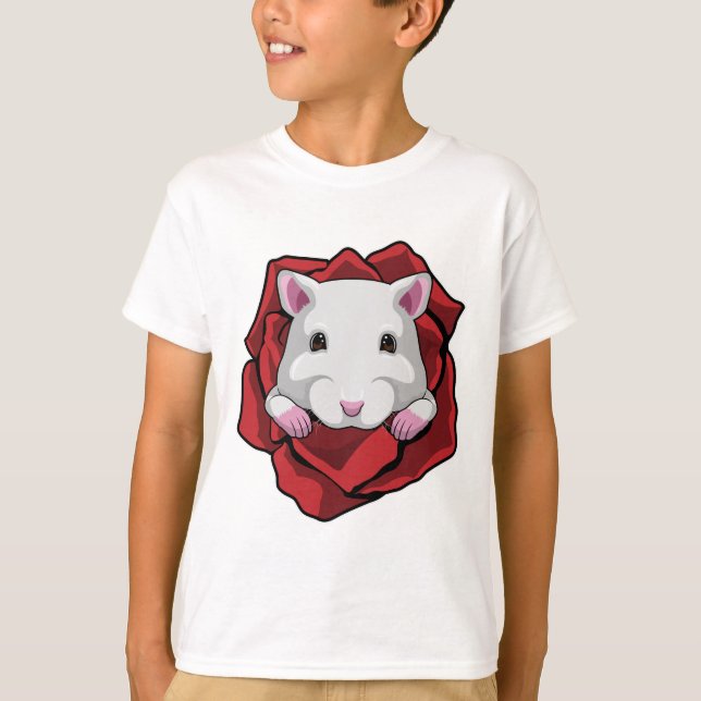 Hamster with Rose T-Shirt (Front)