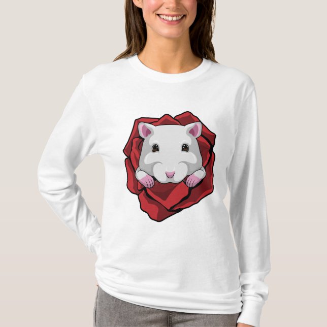 Hamster with Rose T-Shirt (Front)