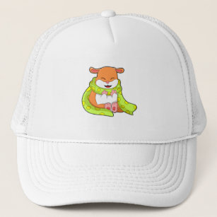 Hamster with Scarf Trucker Hat