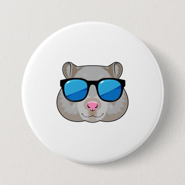 Hamster with Sunglasses 7.5 Cm Round Badge (Front)
