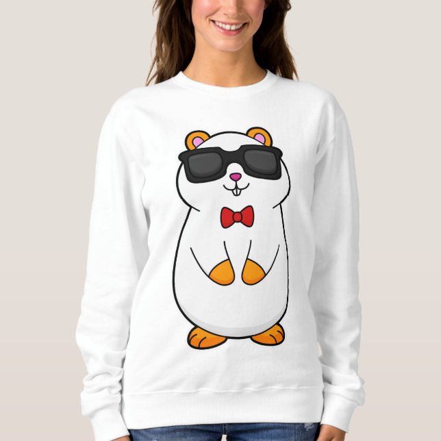 Hamster with Sunglasses & Bow tie Sweatshirt (Front)