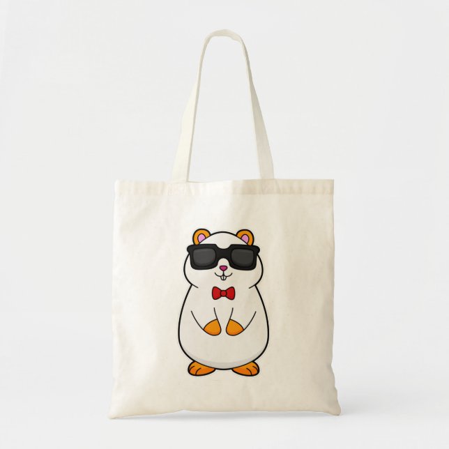 Hamster with Sunglasses & Bow tie Tote Bag (Front)