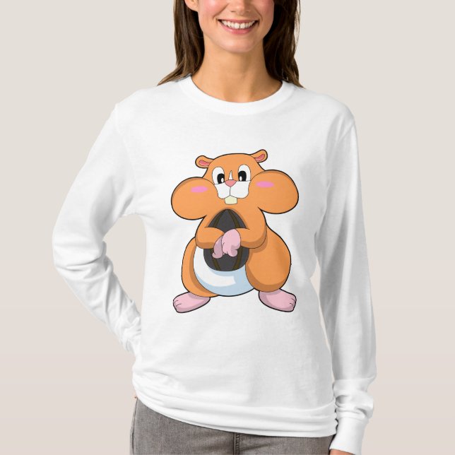 Hamster with Walnut T-Shirt (Front)