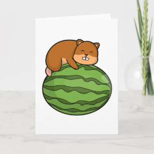 Hamster with Watermelon Card