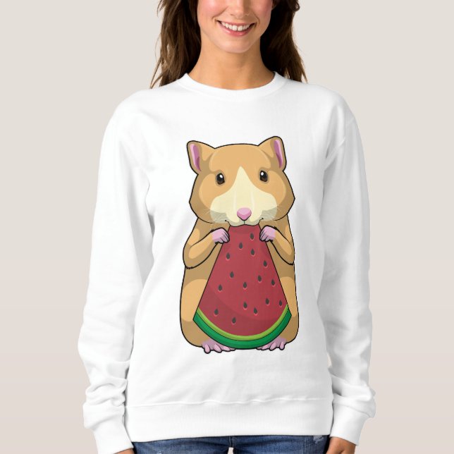 Hamster with Watermelon Sweatshirt (Front)