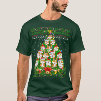 Hamster Xmas Lighting Tree Santa Hamster Ugly Chri T-Shirt