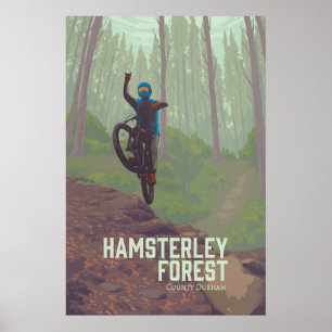 Hamsterley Forest Mountain Biking Travel Poster