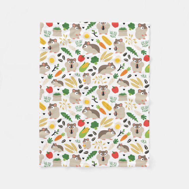 Hamsters And Their Treats Fleece Blanket (Front)