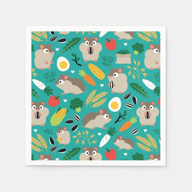 Hamsters And Their Treats Napkin (Front)