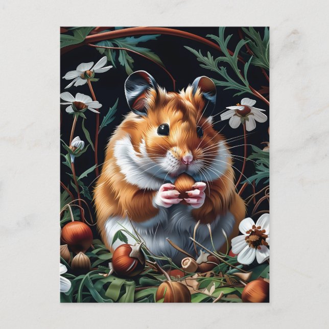 Hamster's Autumn Feast Postcard (Front)