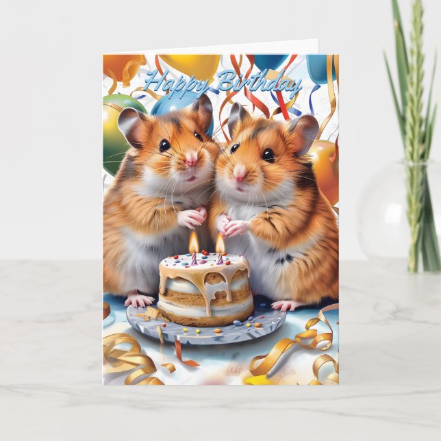 Hamsters Birthday Card (Front)
